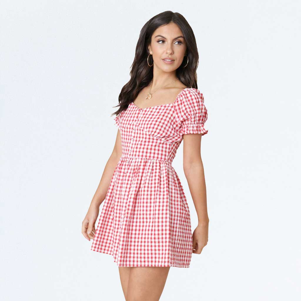 Gingham hotsell milkmaid dress